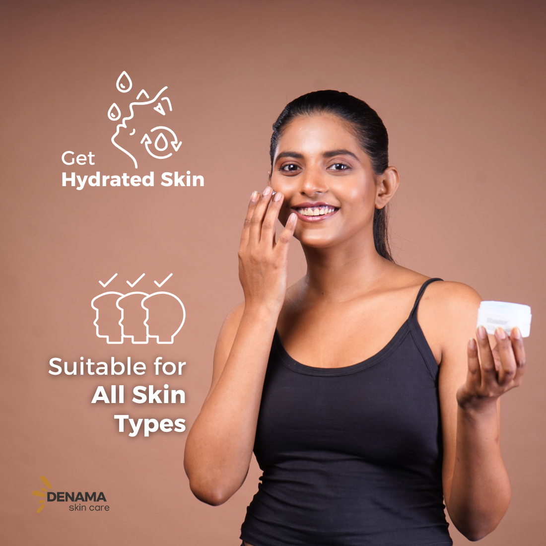 DENAMA Hyaluronic Acid Moisturizer Gel - Non-Sticky, Non-Oily Formula for Men & Women | 1% Hyaluronic Acid